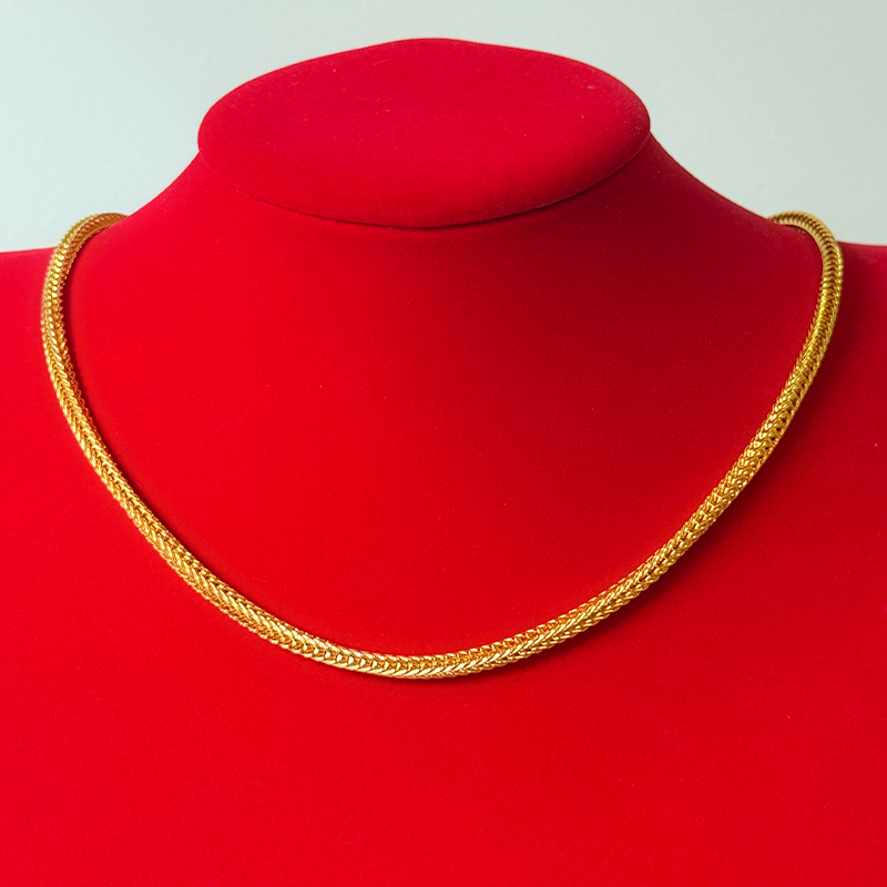 简约时尚狐尾项链金包银实心送礼物男女同款欧美ins嘻哈潮流