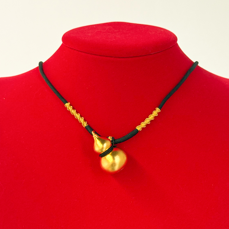 时尚简约大气轻奢葫芦吊坠实心金包银福禄双全男女同款