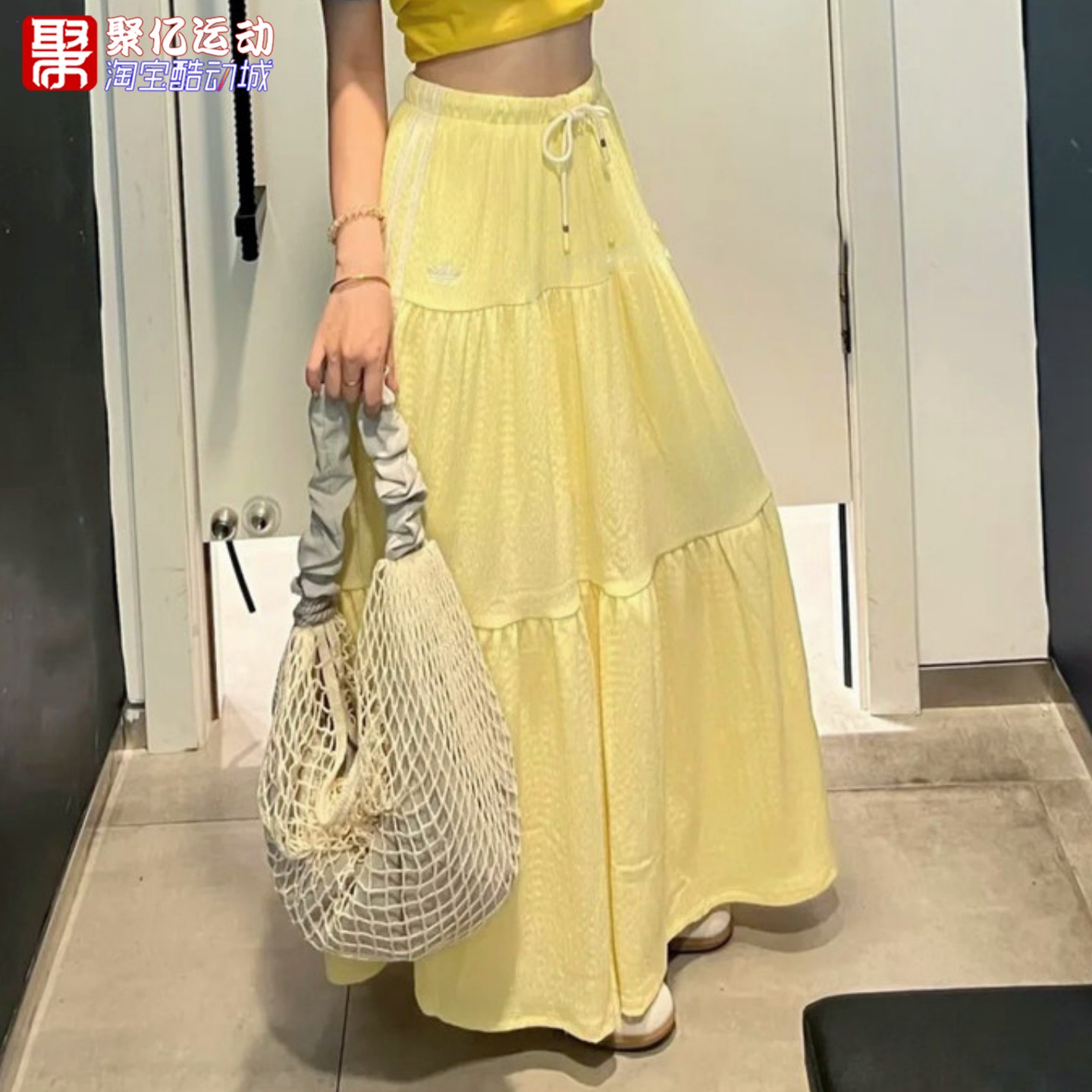 阿迪达斯女夏季中长云朵蓬蓬裙子