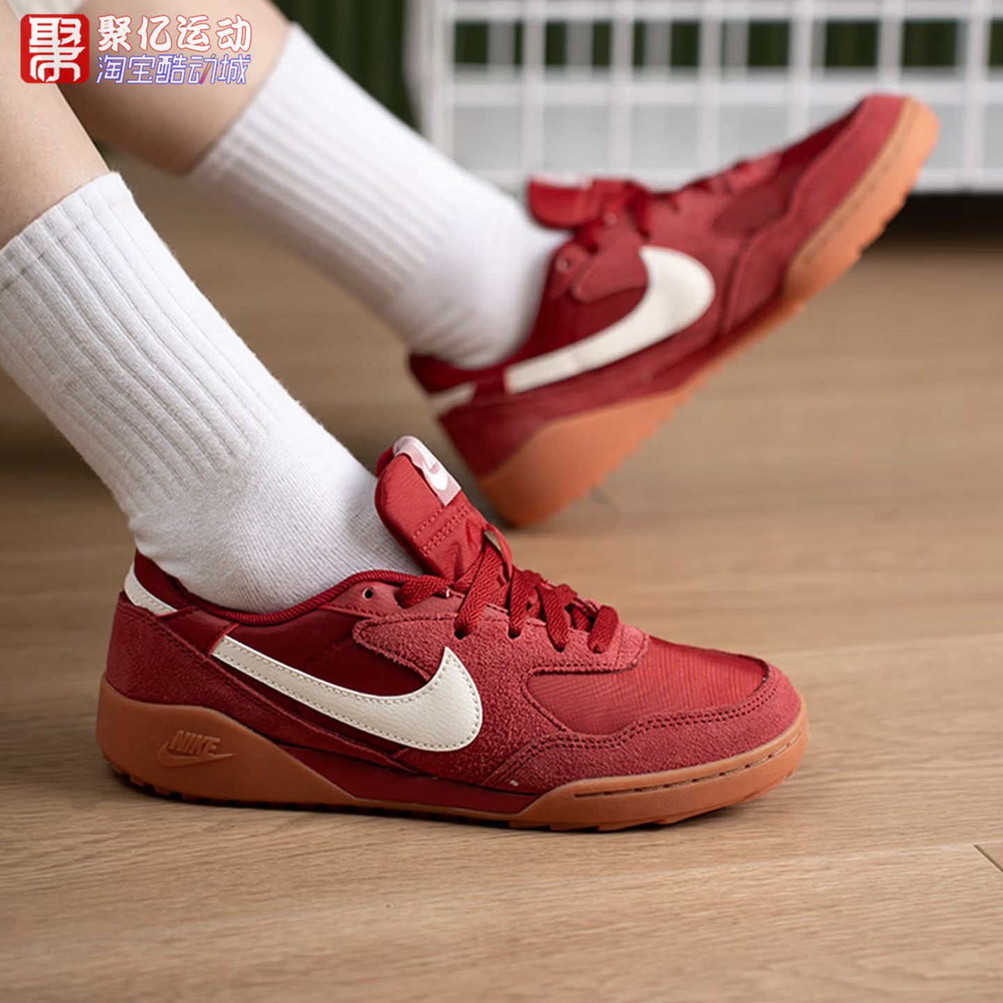 Nike耐克女子2026新年款复古红色低帮耐磨薄底运动板鞋IM5362-600