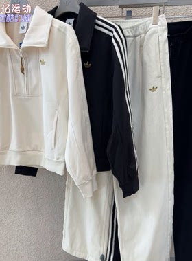 阿迪达斯女2026马年新年款三条杠运动套装卫衣套头衫 KT0725 3135