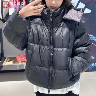 阿迪达斯三叶草女2025冬宽松保暖连帽运动面包羽绒服 KG4905 4904