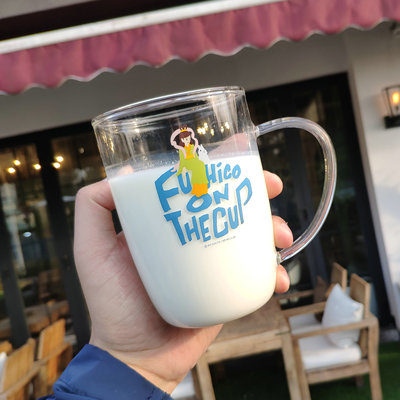 卡通嫦娥月兔单层600ml玻璃杯子