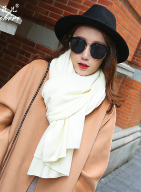 IA情侣围巾女秋冬季韩版百搭学生围脖披肩两用白色百搭针织围脖套