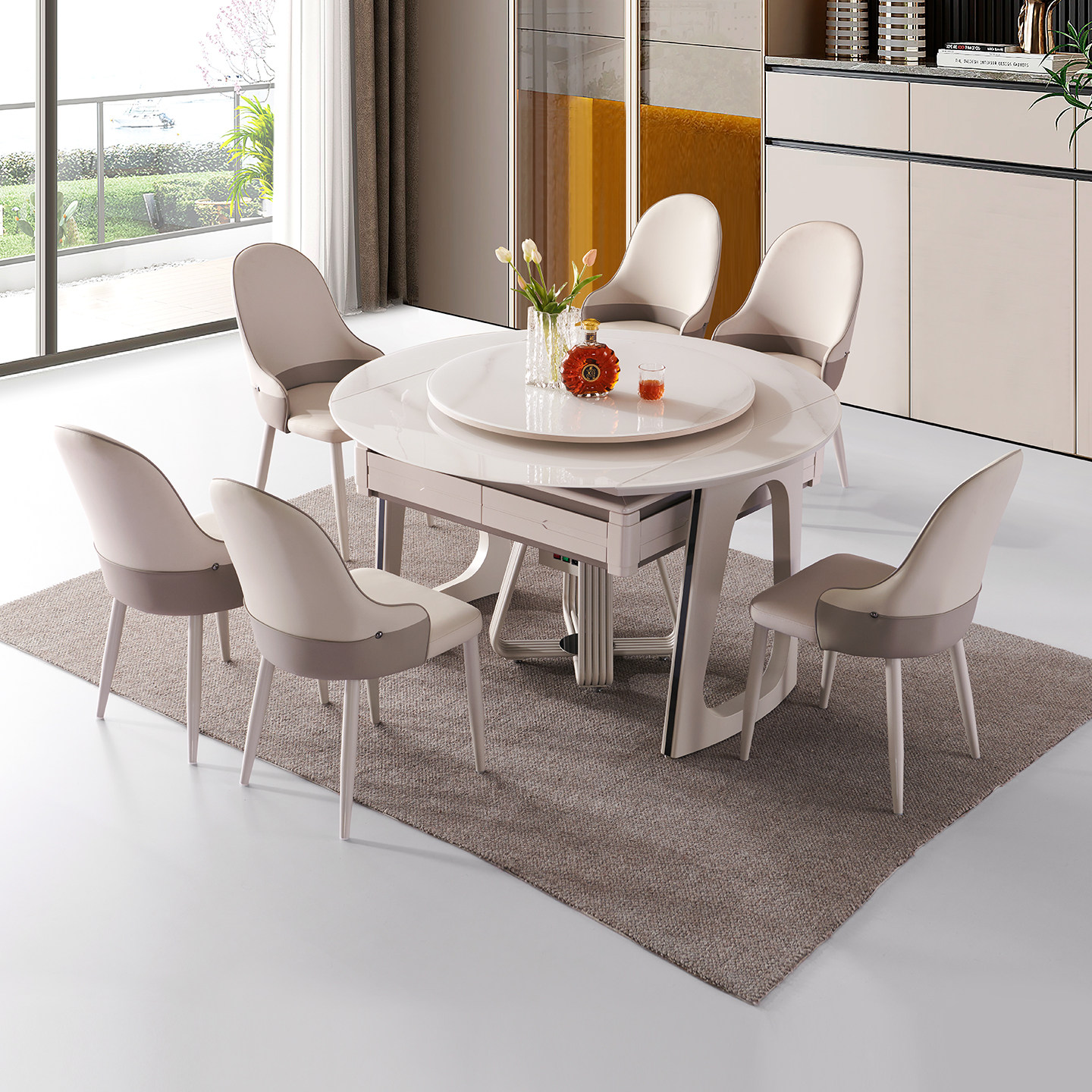 新款岛台实木麻将机全自动餐桌两用一体家用取暖高端麻将桌饭桌