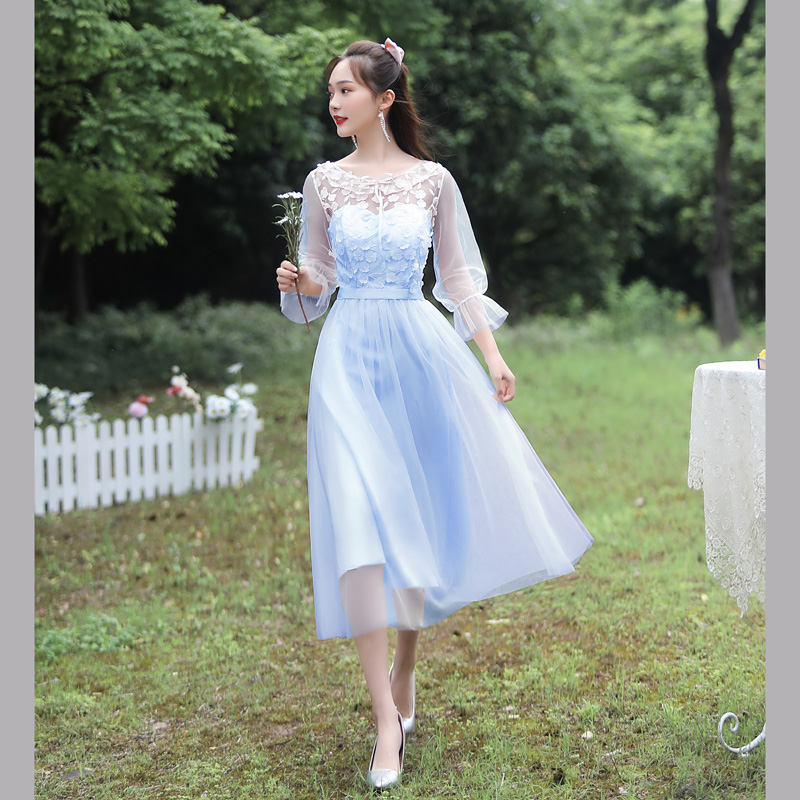  Blue E4#medium long model+XL  