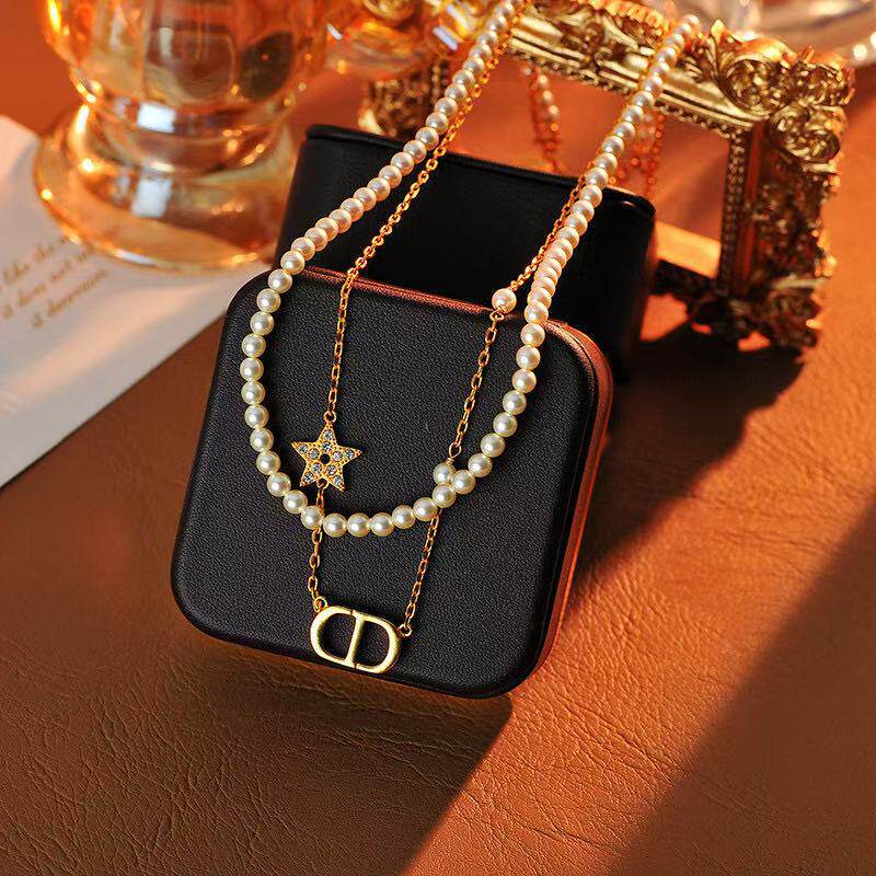 猪鼻子双层珍珠首饰套装百搭高级感时尚手链法式复古轻奢优雅项链