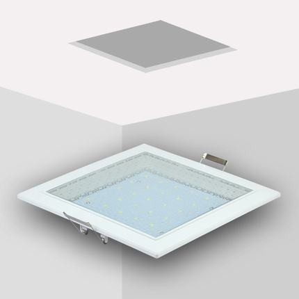 莱乐星方形LED厨卫灯厨房灯嵌入式吸顶灯卫生间浴室吊顶开孔暗装