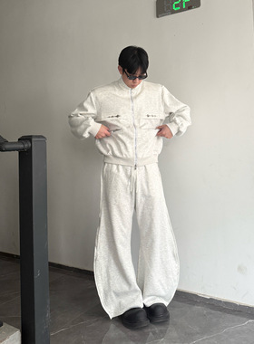 IDDB 小众满天星金属装饰设计立领卫衣外套男士 弯刀休闲裤时尚潮