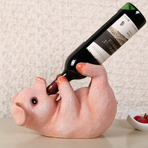 欧式酒柜摆件家居玄关创意可爱猪