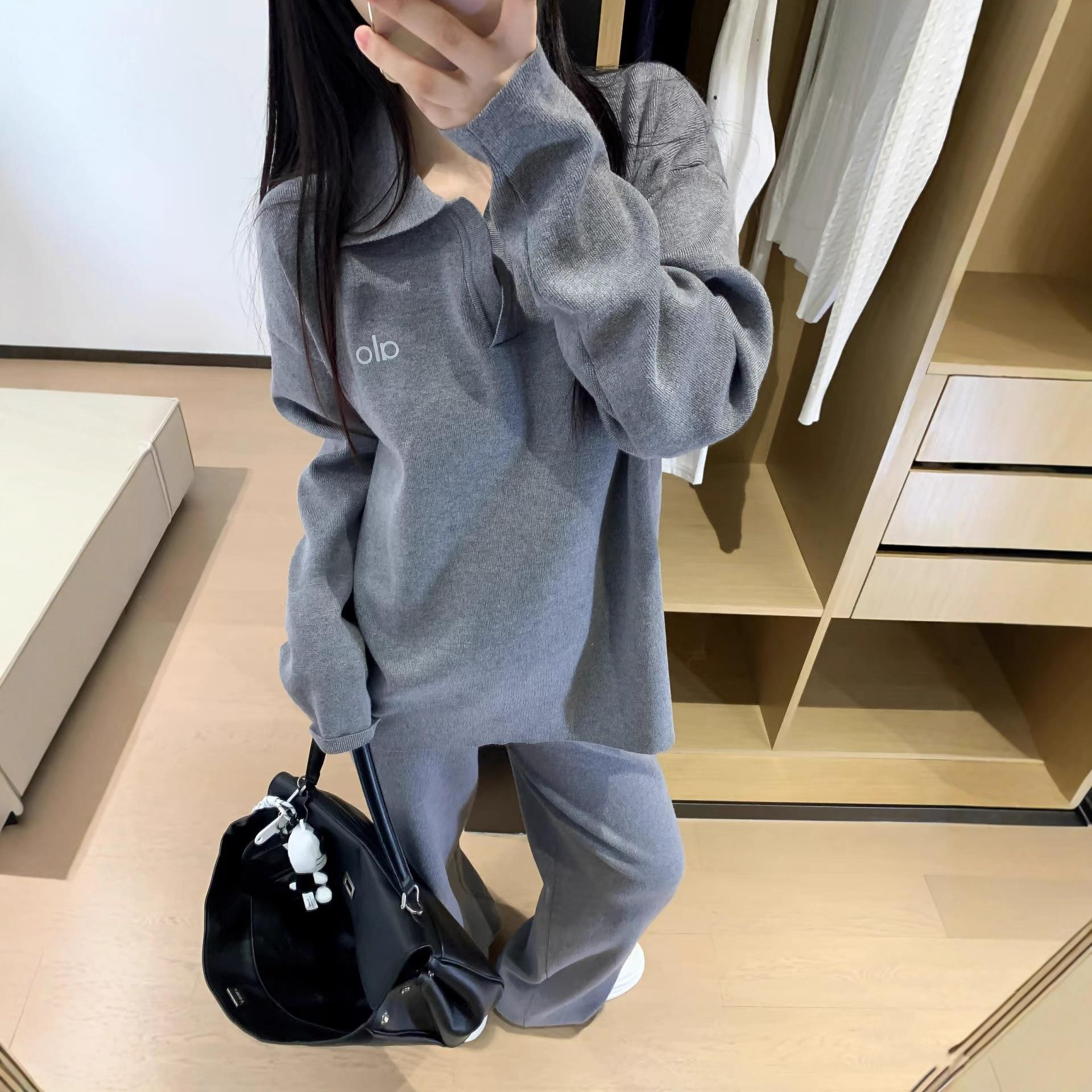 Jisoo同款ALO老钱风极简针织毛衣