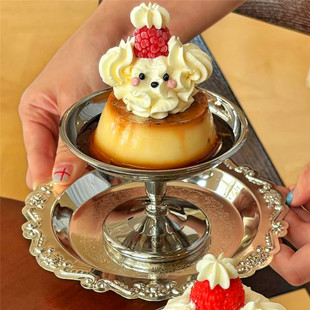 304不锈钢雪糕杯甜品杯INS博主同款复古焦糖布丁杯冰激凌冰淇淋碗