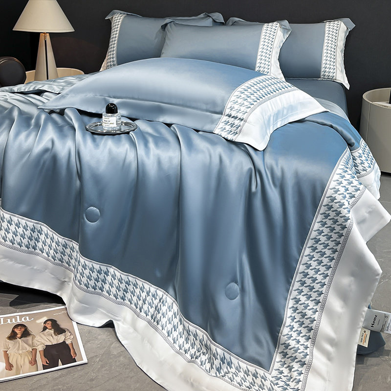 2026新款A类水洗真丝夏凉被空调被四件套夏季薄被子春秋被芯夏天