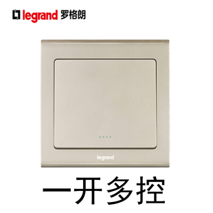 TCL罗格朗开关插座逸典方米兰金86型一位带荧光中途掣多控开关