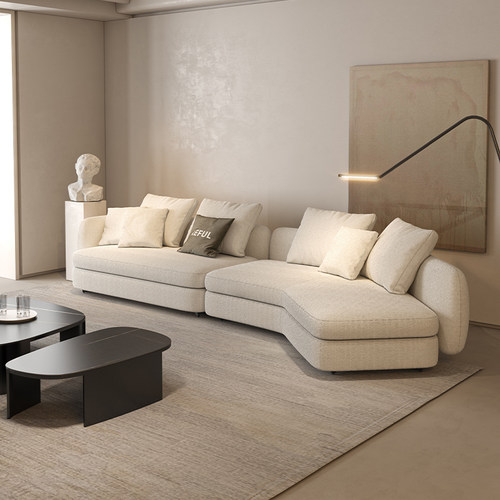 粤府简约现代风L型异形布艺沙发