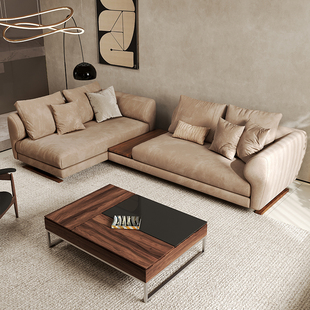 小户型转角布艺沙发现代简约猫爪布7字型羽绒客厅沙发 2024年新款