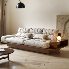 小户型沙发客厅2025新款实木布艺广东佛山直排三人新中式北美胡桃