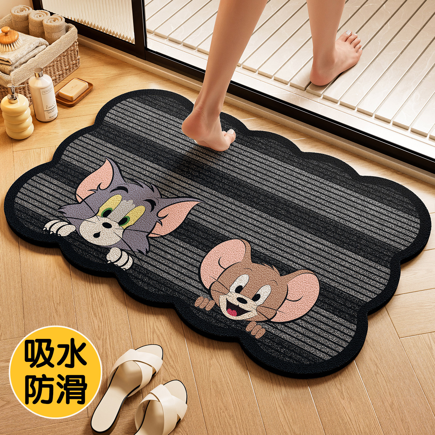 卫生间洗澡专用防滑防摔垫洗手台速干卡通脚垫子浴室进门吸水地垫,居家布艺,家用脚垫,淘宝优惠券,粉丝福利购,淘宝优惠卷