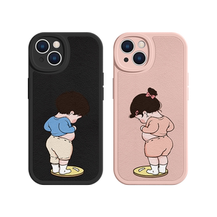 适用苹果17/15promax手机壳16e胖女孩iPhone14男孩11情侣12搞怪xr小羊皮13pro有趣的xsmax防摔8plus7p新款se3