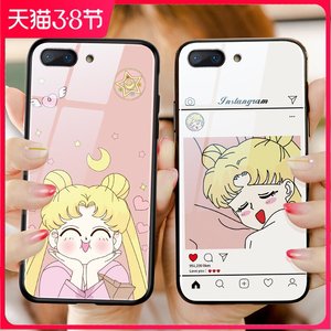 oppoa5手机壳美少女战士a57/a59s水冰月a7x个性a3创意套findx卡通可爱月野兔a1/a7/a73女款a77/a79/a83玻璃壳