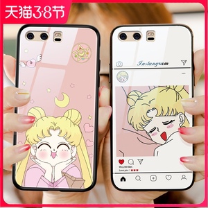 华为p20手机壳美少女战士mate20pro水冰月p30卡通p10plus可爱mate9玻璃壳mate10少女心mate20x女款动漫月野兔