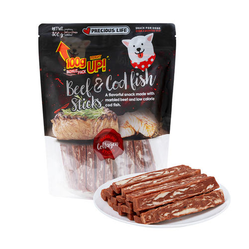 山姆代购precious life成犬用狗狗宠物零食肉干牛肉鳕鱼800g加量