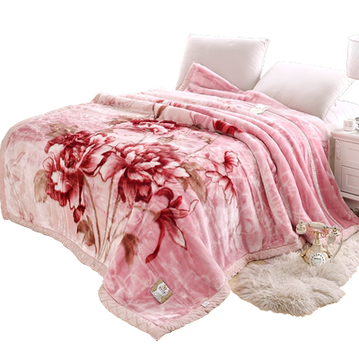 昆庆加斤双层拉保暖午睡毛毯