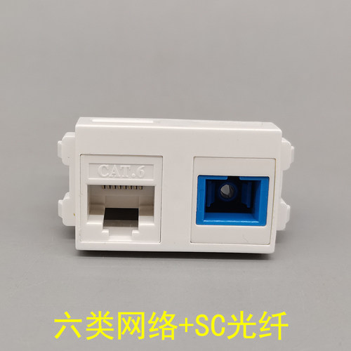 千兆网线电脑光钎面板地插模