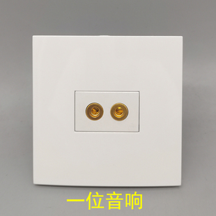 86型一位音响插座面板双头凹头二2孔音箱5.1环绕音频香蕉头面板