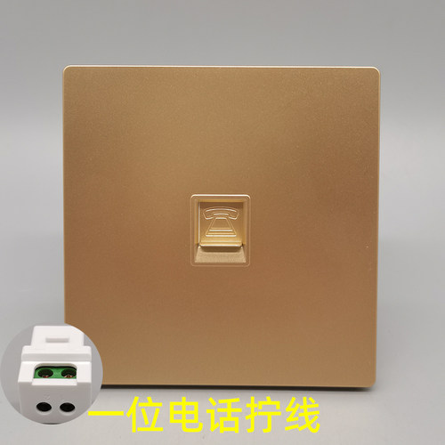 香槟金色CAT3语音电话拧螺丝二芯电话模块语音C&At3电话线模块2芯