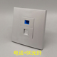 银灰色86型SC光纤电话插座面板RJ11语音电话银色加SC光纤宽带插座