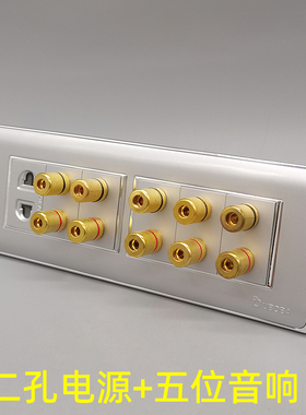 银灰色118型五位凸头音响10孔音箱5.1环绕音频二孔电源二插二眼