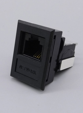 黑色CAT3四芯语音电话模块带支架电话连接头延长RJ11电话桌面支架