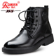 马丁靴男皮毛一体军勾棉鞋 强人3515冬季 真皮羊毛加绒保暖高帮皮鞋