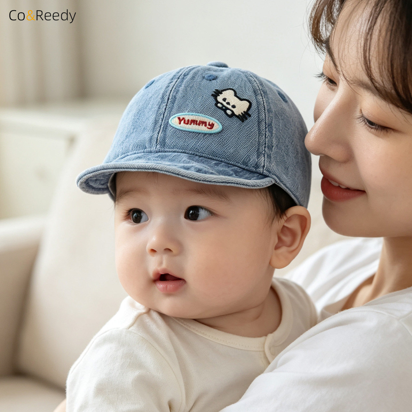 婴儿牛仔卡通防晒软檐棒球帽