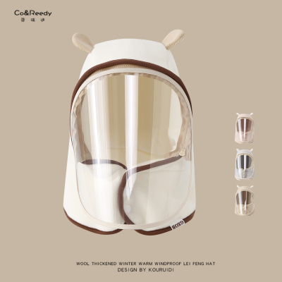 宝宝帽子秋冬季男女童围脖一体帽