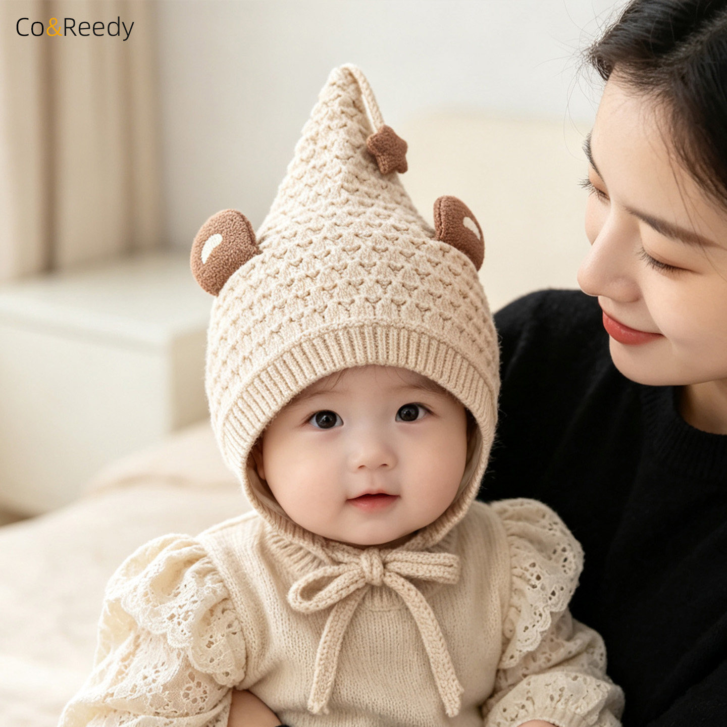 冬季保暖护耳婴儿女宝针织帽