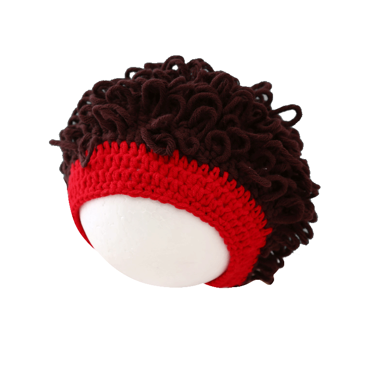 儿童帽子春秋冬季男女宝宝假发帽时尚潮流婴幼儿针织毛线帽韩版潮