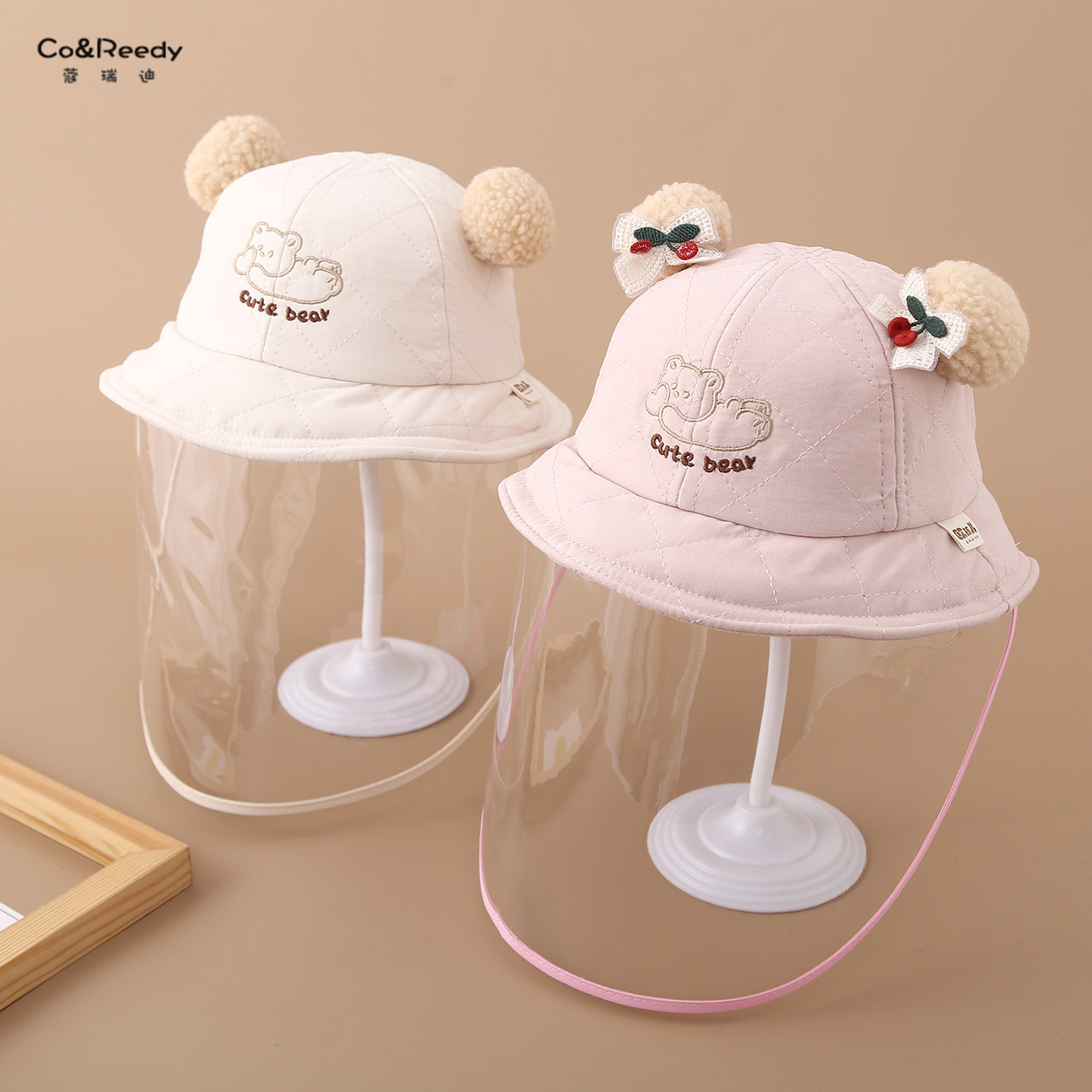 婴儿帽子秋冬防风宝宝防飞沫面罩