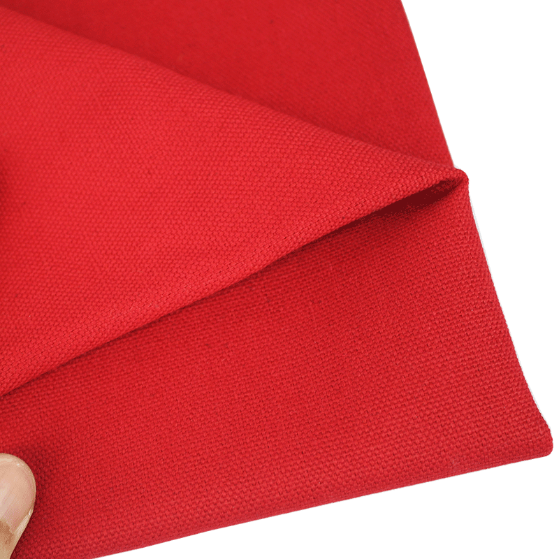 深红色帆布布料锦兔纯棉