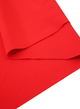 半米价 大红色直贡呢弹力针织布料打底衫泳装裙子T恤弹性服装面料