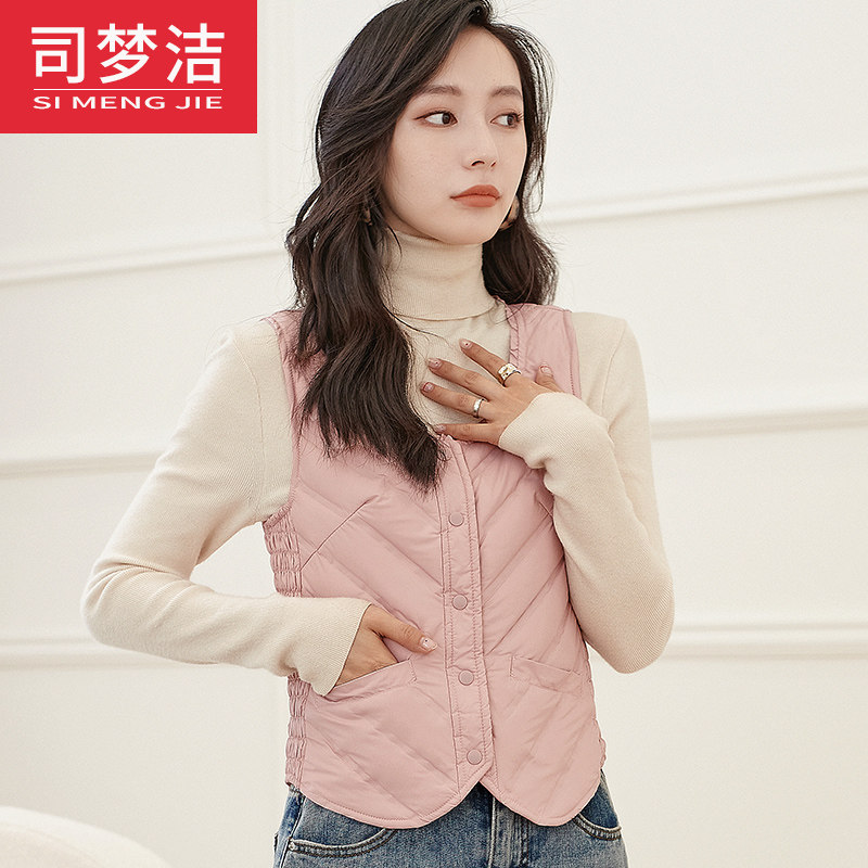 2021新款春秋轻薄羽绒马甲女士短款内穿修身打底背心坎肩保暖内胆