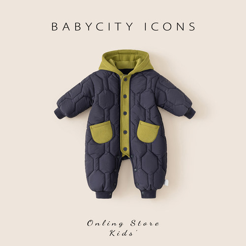 贝贝城儿童休闲连帽爬服