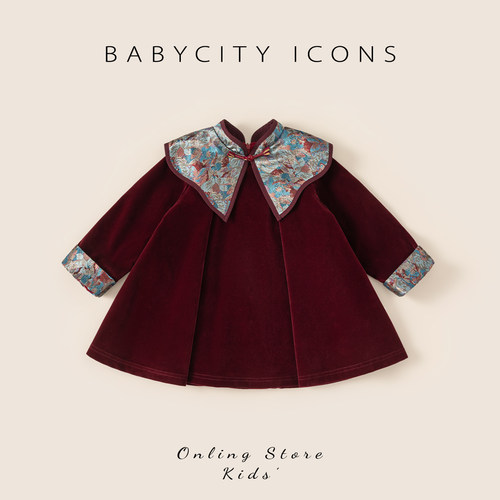 贝贝城立领盘扣国风连衣裙