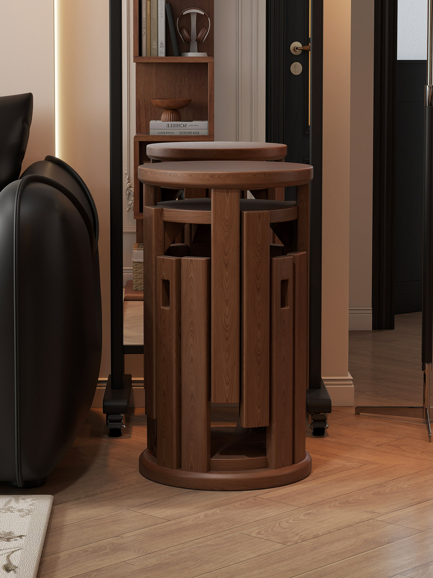 凳子可叠放家用结实耐用叠叠凳实木叠放椅独凳家用客人备用堆叠凳