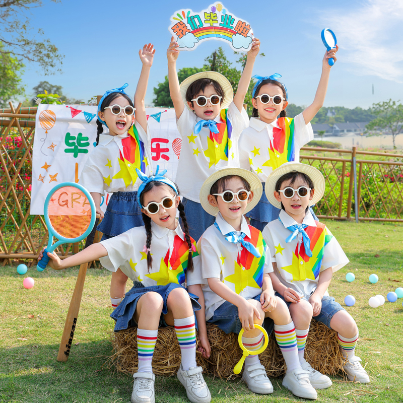 六一儿童啦啦操演出服小学生毕业照幼儿园合唱服2025新款表演爵士
