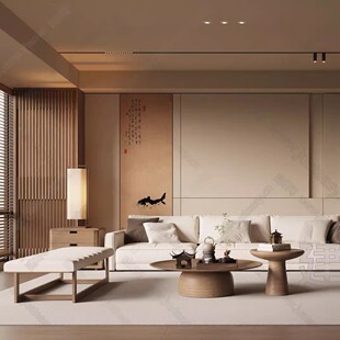 新中式宋式风客厅实木沙发茶几组合书房茶室酒店白蜡木沙发椅家具