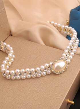 优贝朵人工编织小香珍珠锁骨颈链