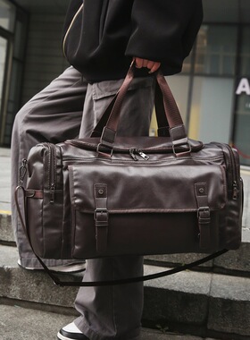 男士手提包大容量旅行包商务出差单肩斜挎包多功能行李包运动健身