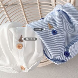 男童秋装衬衫儿童洋气上衣2024年新款韩版中小童男宝宝帅气衬衣潮